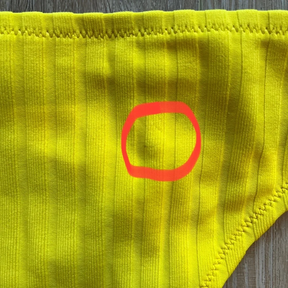 Solid & Striped Yellow Swimsuit Bottoms | L